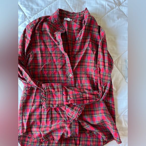Purchased at Holt are free Plaid cotton button down top - Picture 1 of 2
